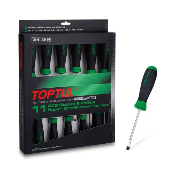 TOPTUL GAAE1101 SLOTTED AND PHILIPS SCREWDRIVER SET