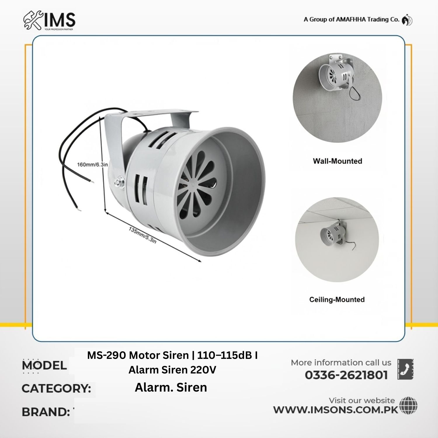 MS-290 high volume industrial alarm siren MS-290 Motor Siren