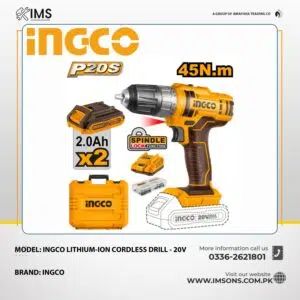 Ingco Lithium-Ion Cordless Drill - 20V CDLI200528