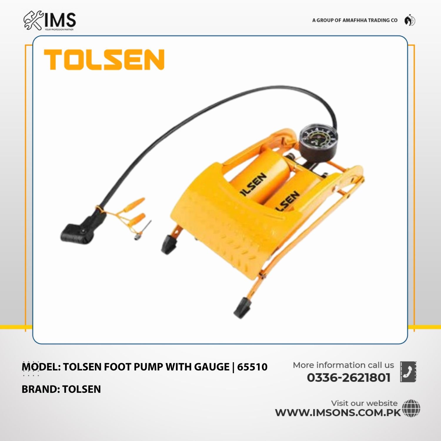 Tolsen Foot Pump With Gauge | 65510