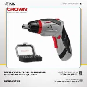 Crown Cordless Screw Driver Rotatetable Handle CT22025