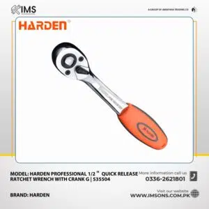 Harden Professional 12＂ Quick Release Ratchet Wrench With Crank G 535504