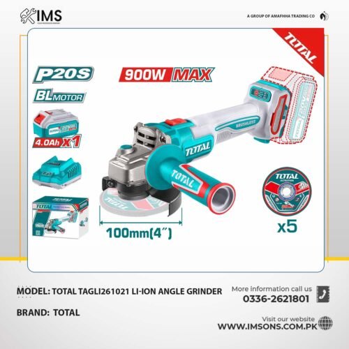 Total Lithium-Ion Angle Grinder 4″ | TAGLI261021