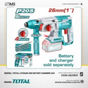 TOTAL Lithium-ion Rotary Hammer 20V (TRHLI20228)