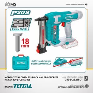 Total Cordless Brick NailerConcrete Nailer 20V TCSTLI3805