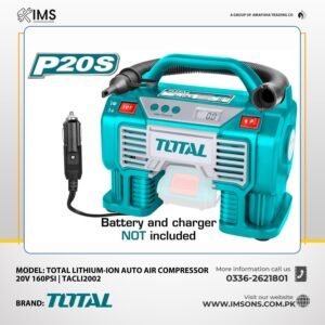 Total Lithium-Ion Auto Air Compressor 20V 160PSI TACLI2002