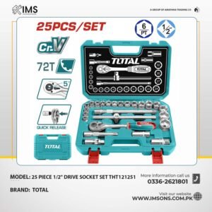TOTAL THT121251 25-Piece 1/2" Drive Socket Set