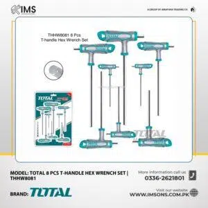 Total 8 Pcs T-handle Hex Wrench Set THHW8081