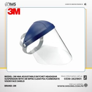 3M H8A Adjustable Ratchet Headgear Suspension with 3M WP96 Clear Polycarbonate Visor Face Shield