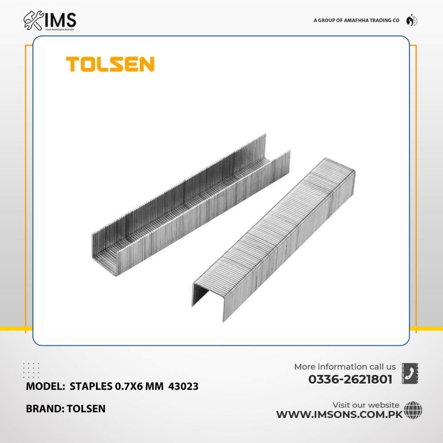 Tolsen staples 0.7x6mm 43023