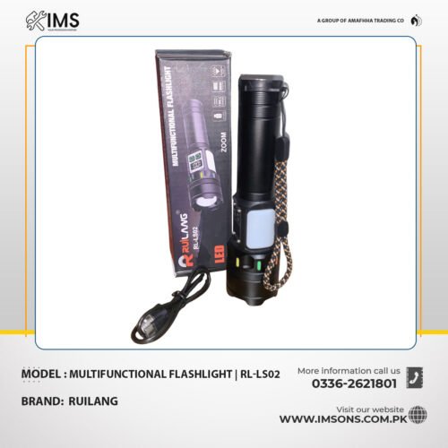 RUILANG RL-LS02 Multifunctional Flashlight with Digital Display | Built-in Power Bank | Durable Aluminum Alloy