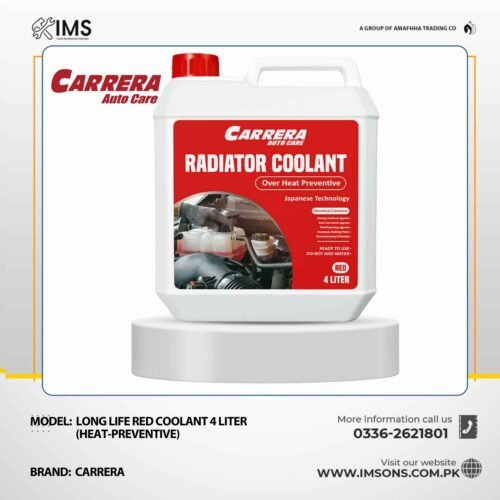 Carrera Long Life Radiator Coolant (Red) – 1 L & 4 L Heat-Preventive Engine Coolant - 1