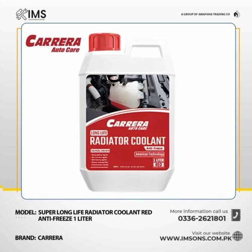 Carrera Super Long Life Radiator Coolant (Red) – 1 L & 4 L Anti-Freeze Engine Coolant - 1