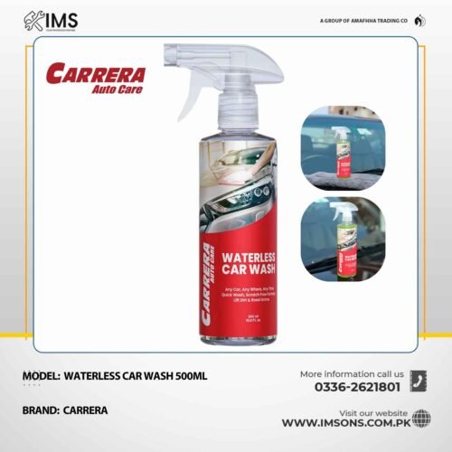 Carrera Waterless Car Wash 500ml | Spray-on, Wipe-off Shine for a Spotless Finish Anywhere