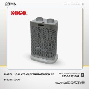 Sogo Ceramic Fan Heater JPN-79 | Compact PTC Ceramic Heater with Adjustable Thermostat
