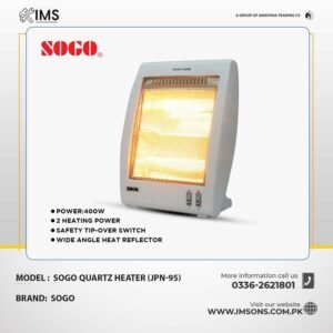 Sogo Quartz Heater JPN-95 | Efficient Electric Room Heater with Dual Heating Rods