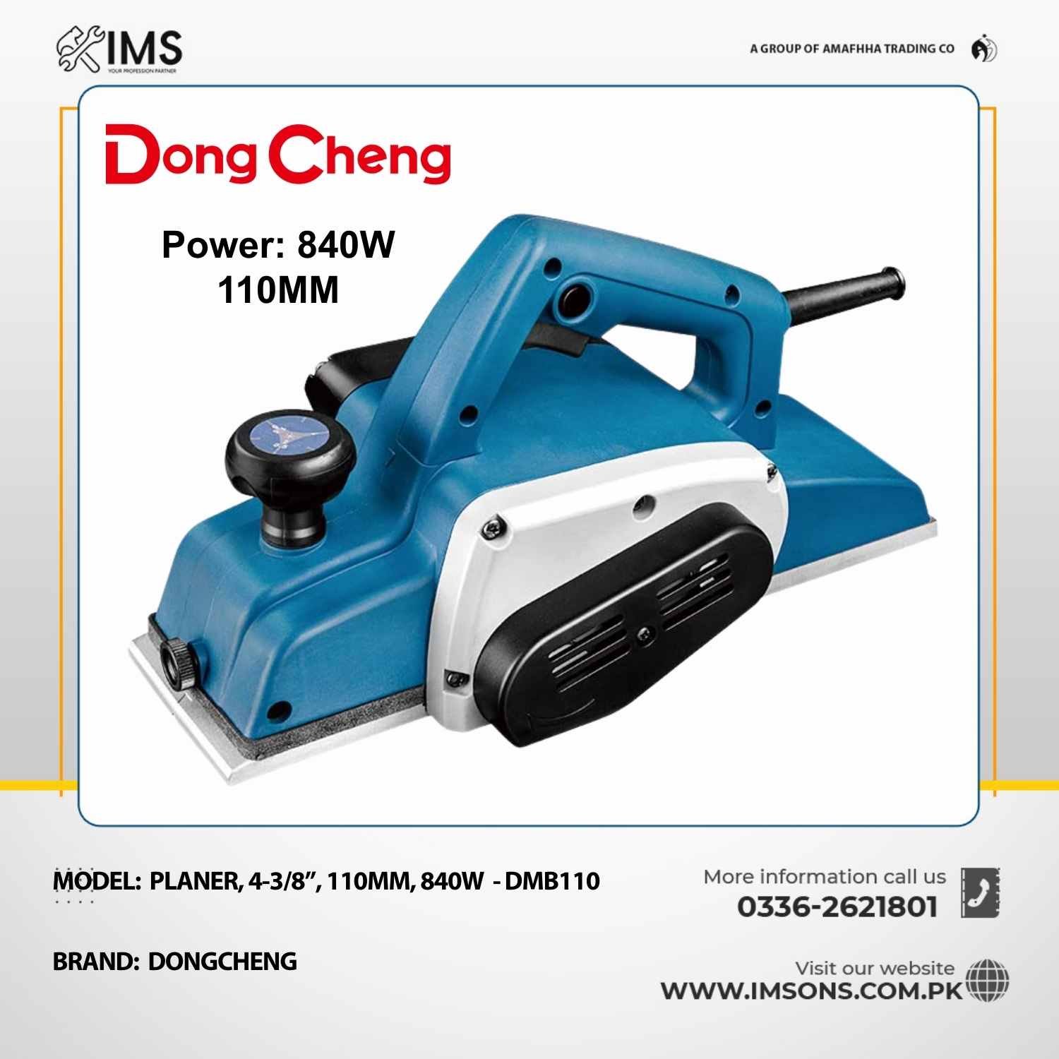 Dongcheng DMB110 840W Electric Wood Planer – 110 mm