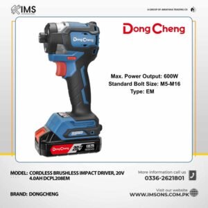 DongCheng DCPL208-EM 20V Brushless 1/4” Hex Impact Driver – 208Nm