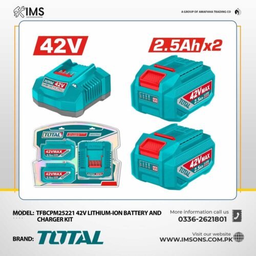 TOTAL TFBCPM25221 42V Lithium-Ion Battery & Charger Kit