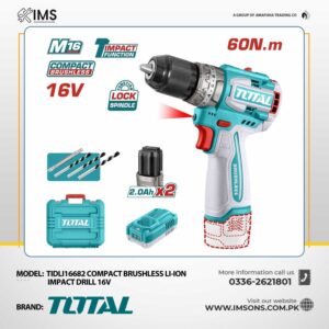 Total TIDLI16682 16V Brushless Cordless Impact Drill