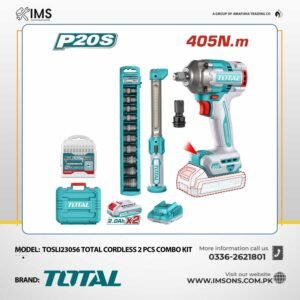 TOTAL TOSLI23056 20V Cordless Impact Wrench Combo Kit – 405Nm