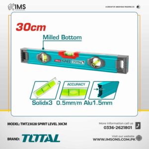 Total TMT23028 Spirit Level 30cm Precision Aluminum Level 0.5mm/m Accuracy